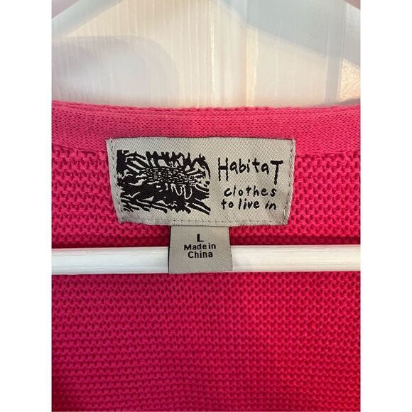 Habitat Pink Cotton Open Front Cardigan Sweater sz L NWOT - Picture 3 of 7